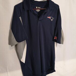 NFL Team Apparel Men's Size XL Navy New England Patriots Short Sleeve Polo Shirt